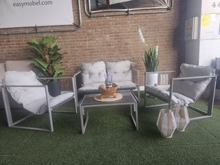 Conjunto Terraza Mesa Cristal y Sillas