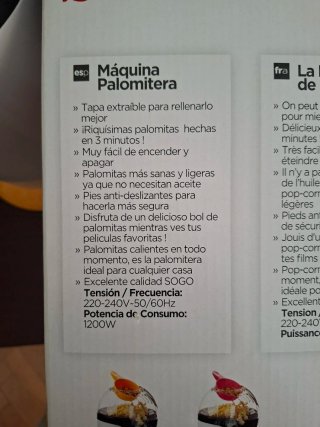 Máquina de Palomitas Sogo Nueva