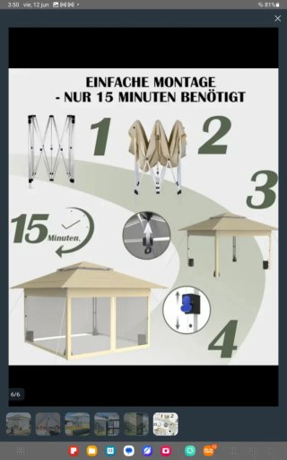 Carpa plegable 4x4m beige con mosquitera