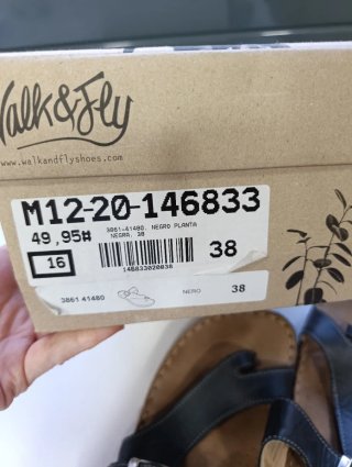 Sandalias Walk&Fly Piel Negra Talla 38