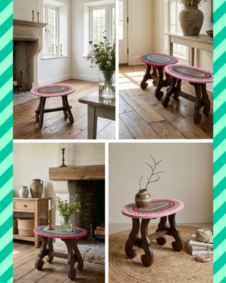 Pareja Banquetas Vintage Intervenidas