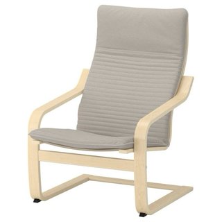 Silla de madera y tela beige