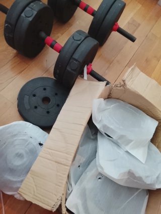Mancuernas ajustables con discos negros