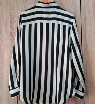 Blusa satinada rayas blanco y negro Primark L