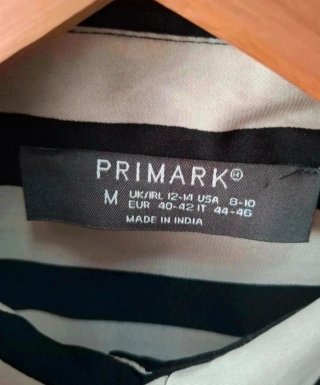 Blusa satinada rayas blanco y negro Primark L