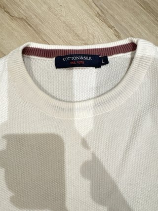 Maglioncino uomo girocollo bianco taglia L