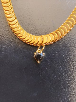 Pulsera chapada en oro con charm corazón