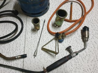 Soplete, bombona gas y accesorios soldadura