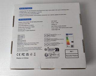 caja de luz para fotografía de producto