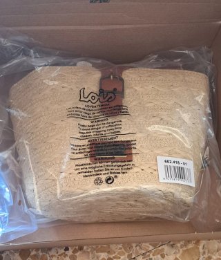 Bolso bandolera rafia Lois beige/marrón