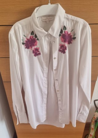 Camisa Blanca Bordada Amichi Talla S