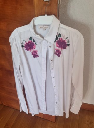 Camisa Blanca Bordada Amichi Talla S