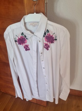 Camisa Blanca Bordada Amichi Talla S