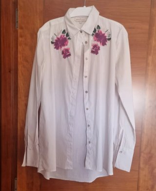 Camisa Blanca Bordada Amichi Talla S