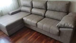 Sofá Chaiselongue izquierdo Gris Tela