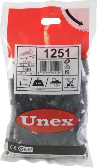 Bridas Unex 1251 Ø 6mm 100 uds