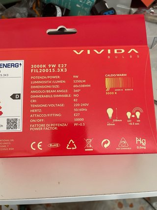 Lampadine LED Vivida 3 pezzi 9W