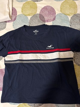 Camiseta Hollister Azul Rayas