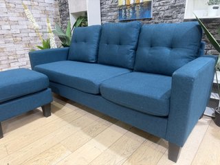 Sofá chaise longue azul de tela