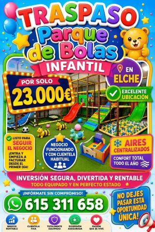 TRASPASO PARQUE INFANTIL Y SALAS DE CELEBRACIONES