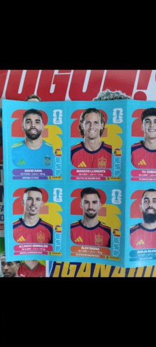 6 Cromos Inéditos Selección Española Jugón