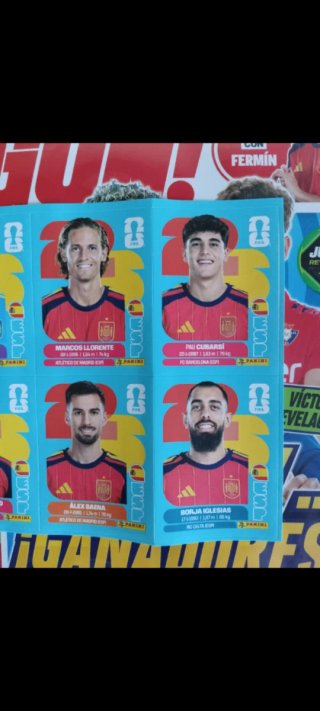 6 Cromos Inéditos Selección Española Jugón