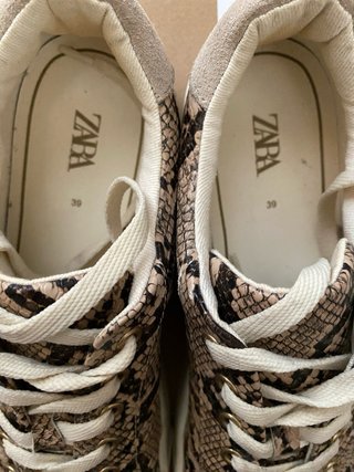 Zapatillas Zara Animal Print Beige y Marrón