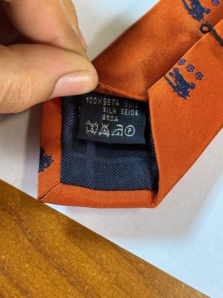 Cravatta Burberry Vintage Arancione 100% Seta
