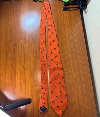 Cravatta Burberry Vintage Arancione 100% Seta