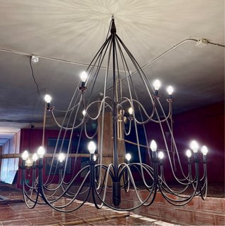 Lámpara XXL Forja Negra 2m Alto x 1.6m