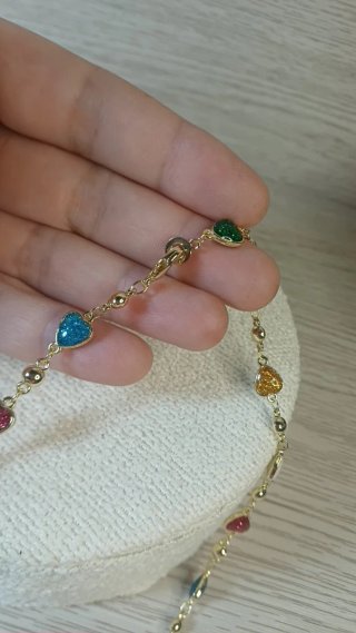 Collar Chapado Oro 18k Vintage Corazones