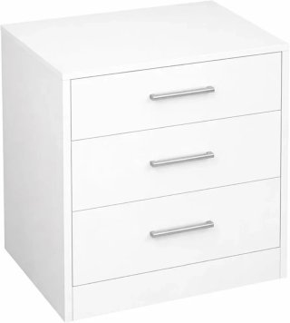 Mesita de noche blanca de madera
