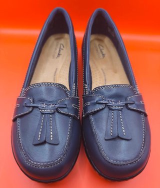 Clarks Mocasines Cuero Pie Ancho Plantilla Confort