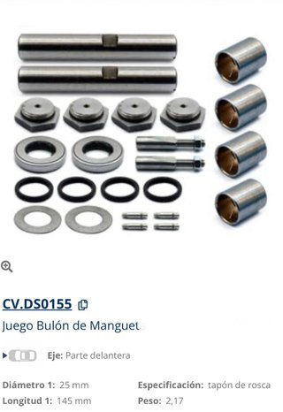 Juego Bulón de Mangueta CV.DS0155 Nissan