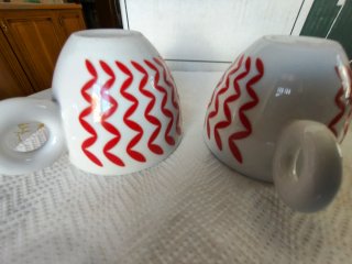 2 Tazze Cappuccino Illy Porcellana Rosso Bianco