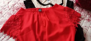 Lote 2 camisas Vero Moda roja y blanca