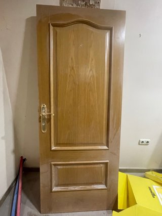 Puerta de roble maciza con bisel