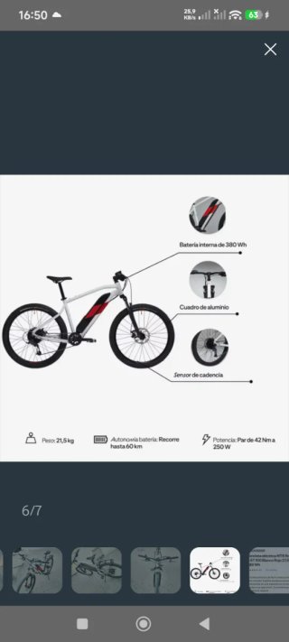 Bicicleta Eléctrica Blanca