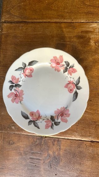 Servicio té porcelana inglesa flores rosas