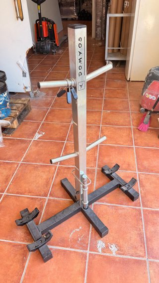 Soporte para discos y barras de musculación