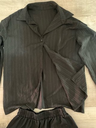 Conjunto Camisa y Pantalón Negro Rayas