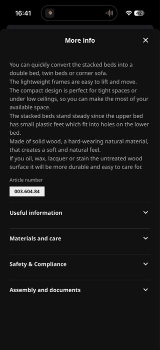 Cama IKEA UTÅKER 2 en 1 sin usar
