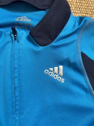 Sudadera Adidas Azul Media Cremallera Vintage