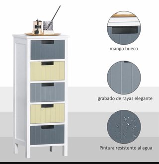 Cómoda 5 Cajones Madera
