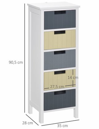 Cómoda 5 Cajones Madera
