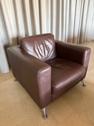 Conjunto Sofás Piel Italiana + Mesa