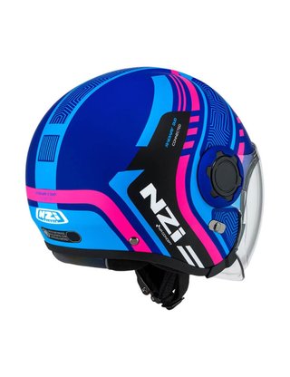 Casco Jet NZI Ringway 2 Duo Azul-Rosa