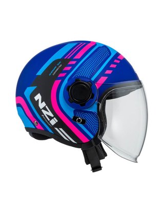 Casco Jet NZI Ringway 2 Duo Azul-Rosa