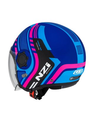 Casco Jet NZI Ringway 2 Duo Azul-Rosa