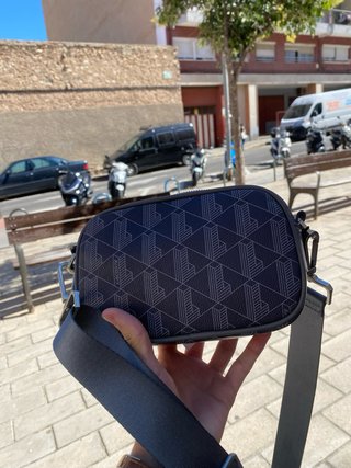 Bolso Lacoste Azul y Gris